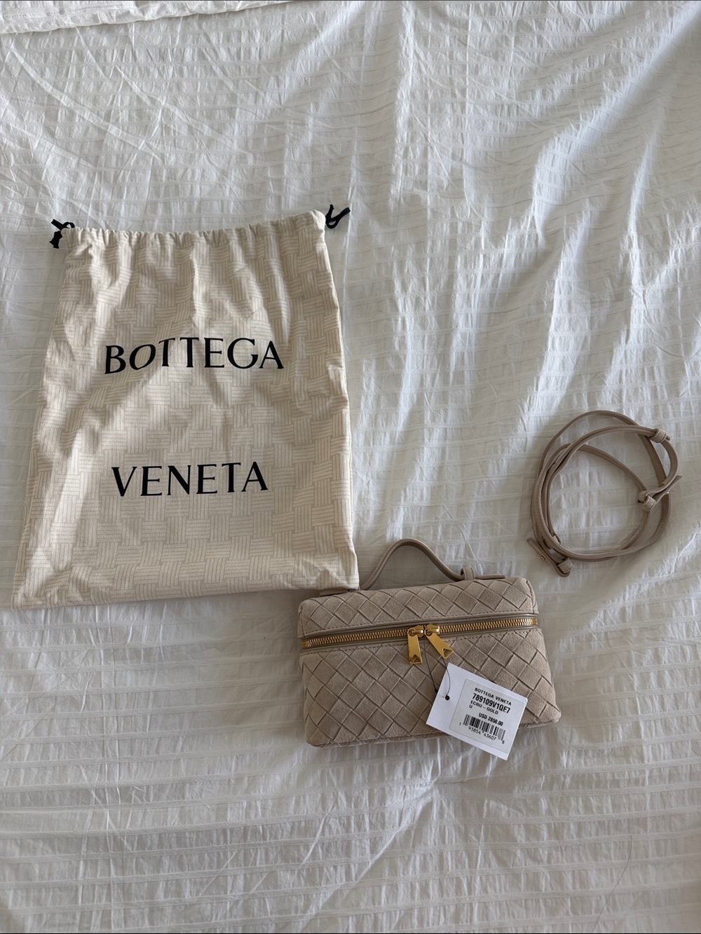 Bottega Veneta Beige Intrecciato Mini Top-Handle Crossbody